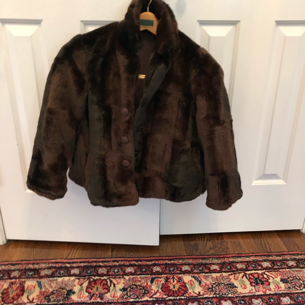 girls faux fur reversible coat